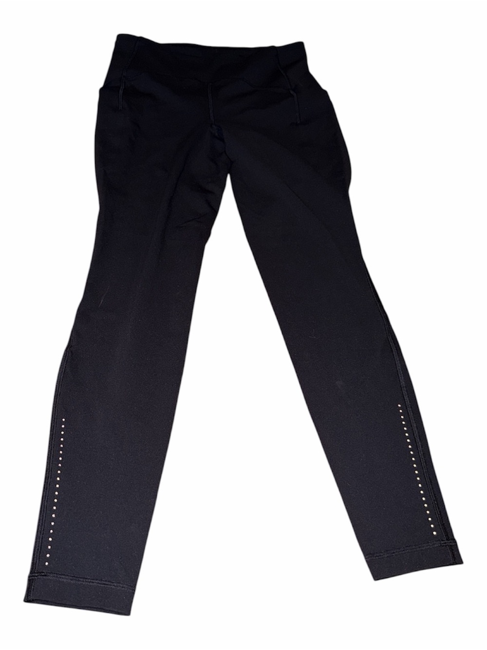 Black Athletic Leggings with Decorative Side Studs